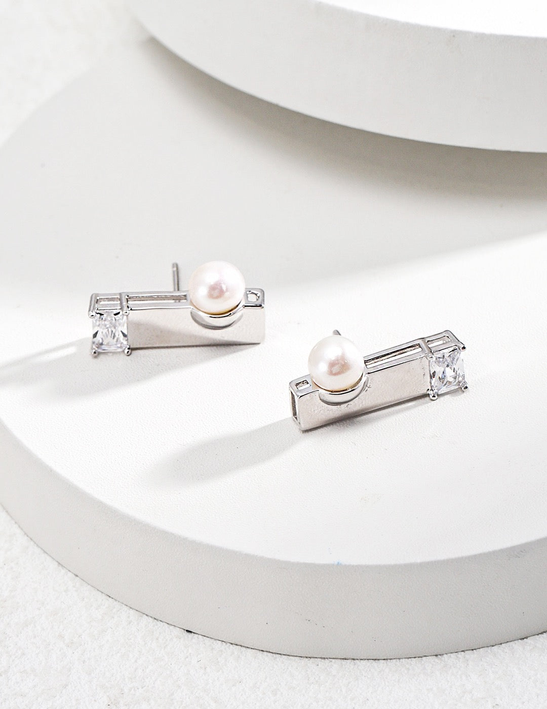 Cubic Zirconia Pearl Earrings