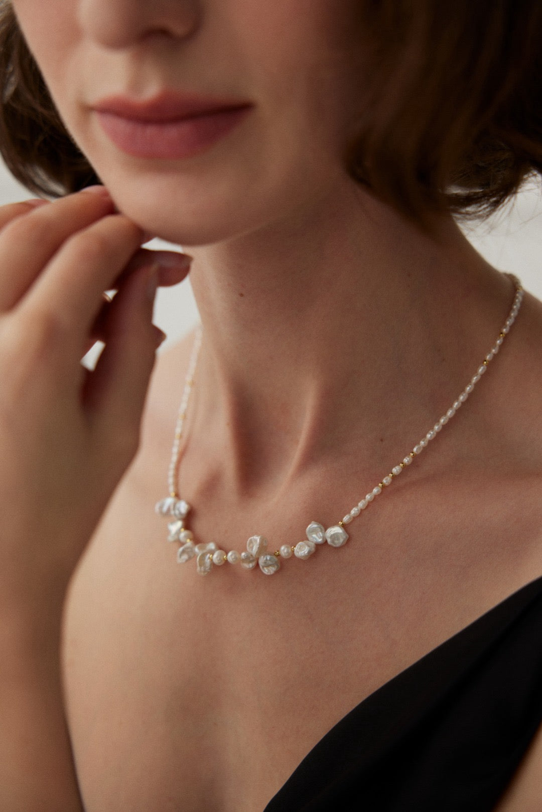 Baroque Pearl Charm Necklace