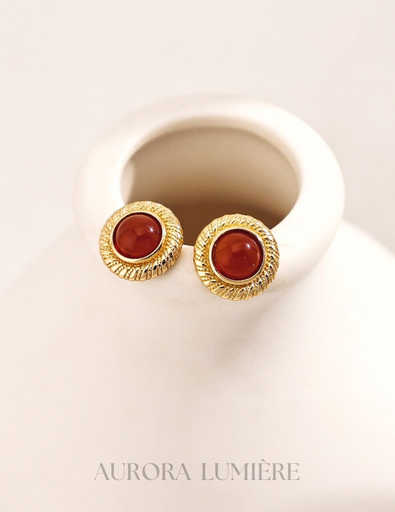 Royal Agate Stud Earrings