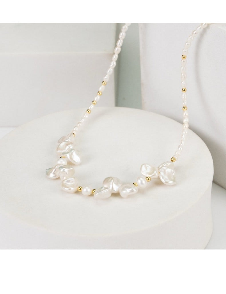 Baroque Pearl Charm Necklace