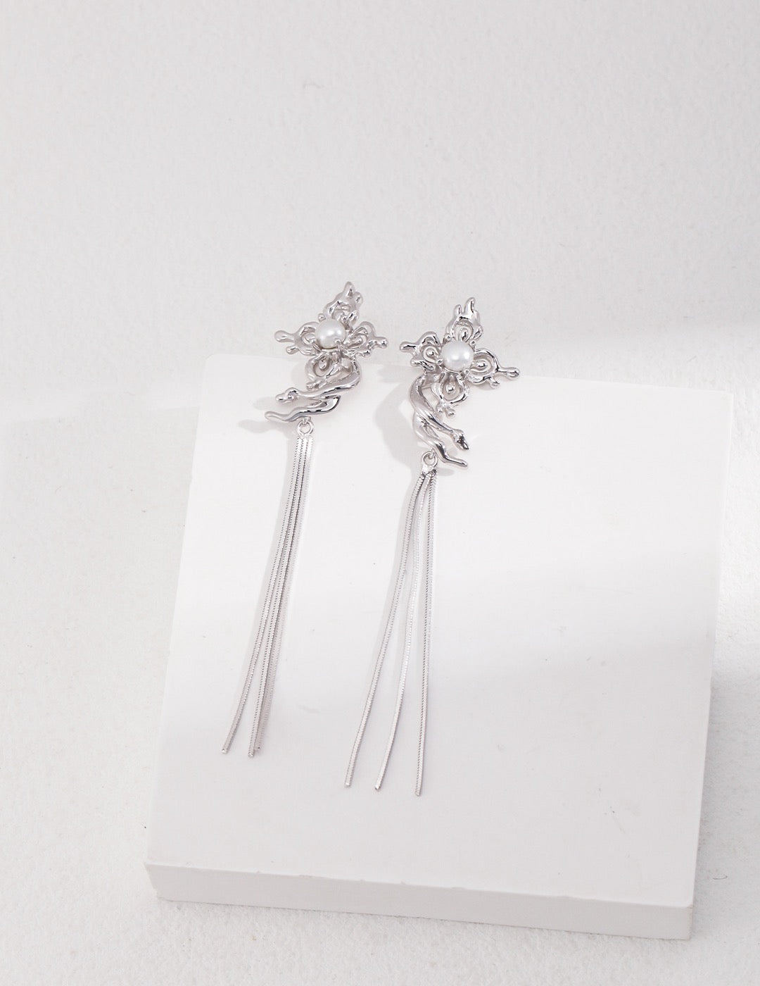 Orchid Tassel Drop Earrings