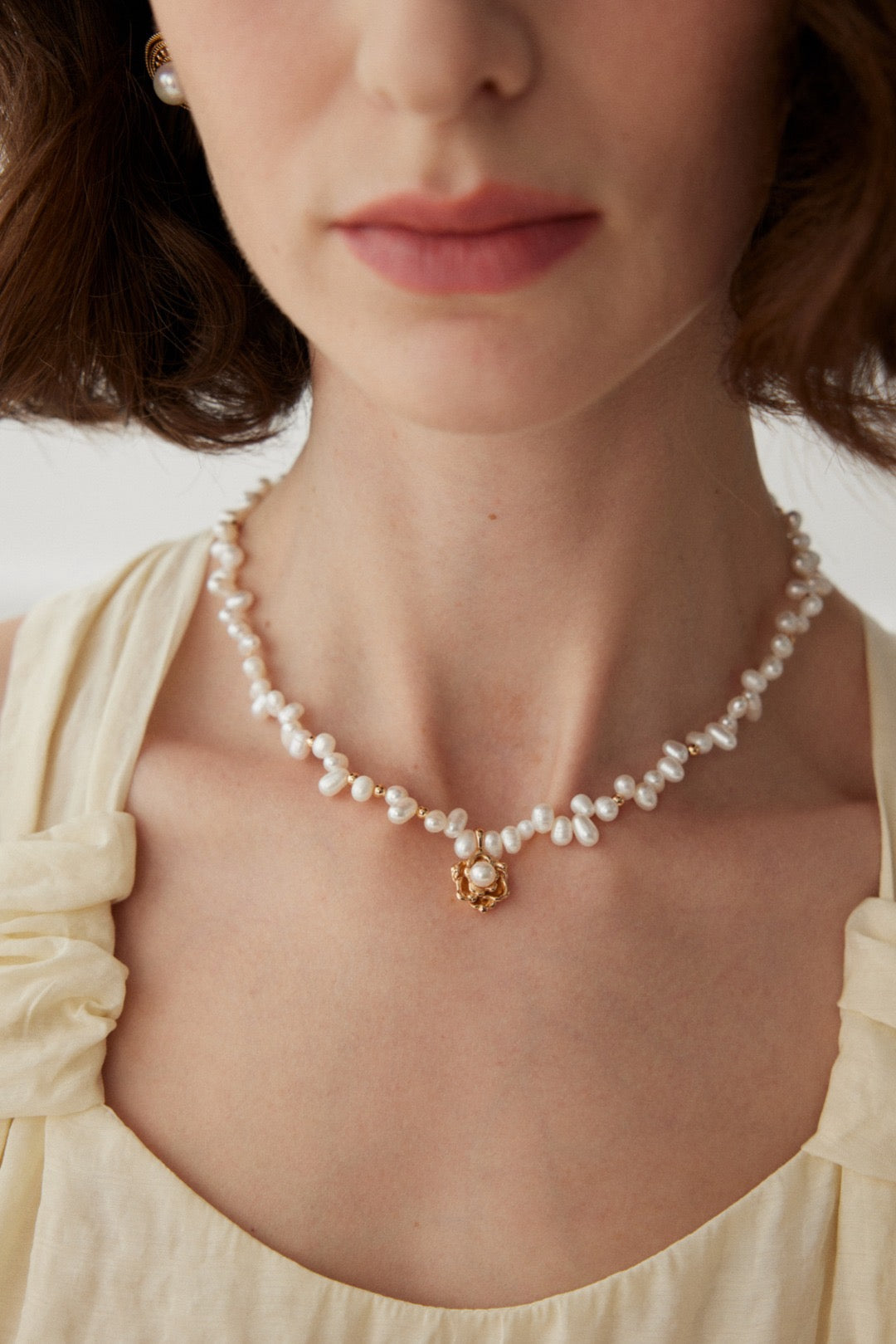 Camellia Pearl Necklace