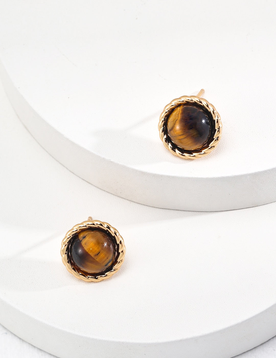 Tiger's Eye Stud Earrings