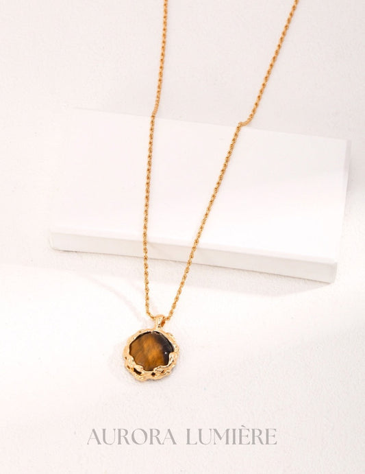 Lava Tiger's Eye Pendant Necklace