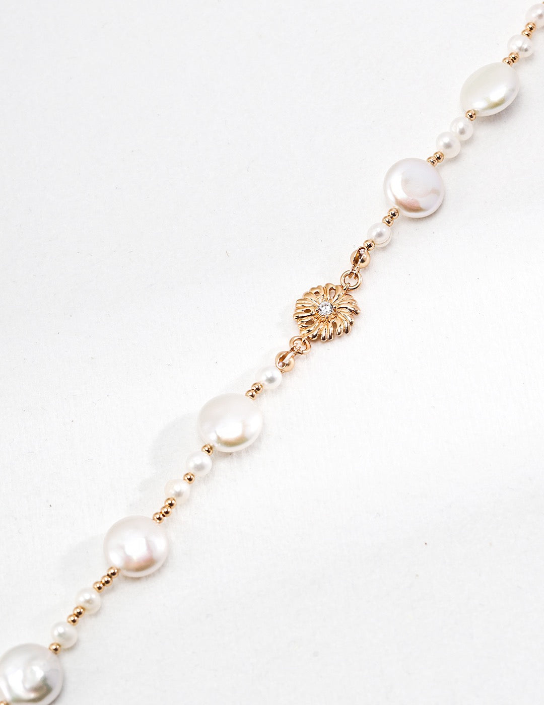 Floral Round Pearl Necklace