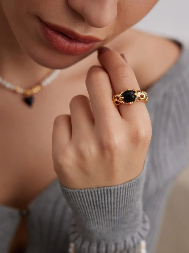 Retro Agate Ring